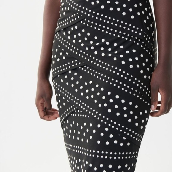 JOSEPH RIBKOFF Black/Vanilla Polka Dot Dress Size 20 - Picture 4 of 11